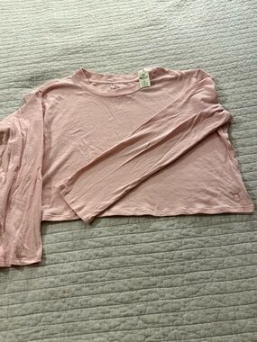 PINK Light Pink/Mauve Cropped Long Sleeve Top